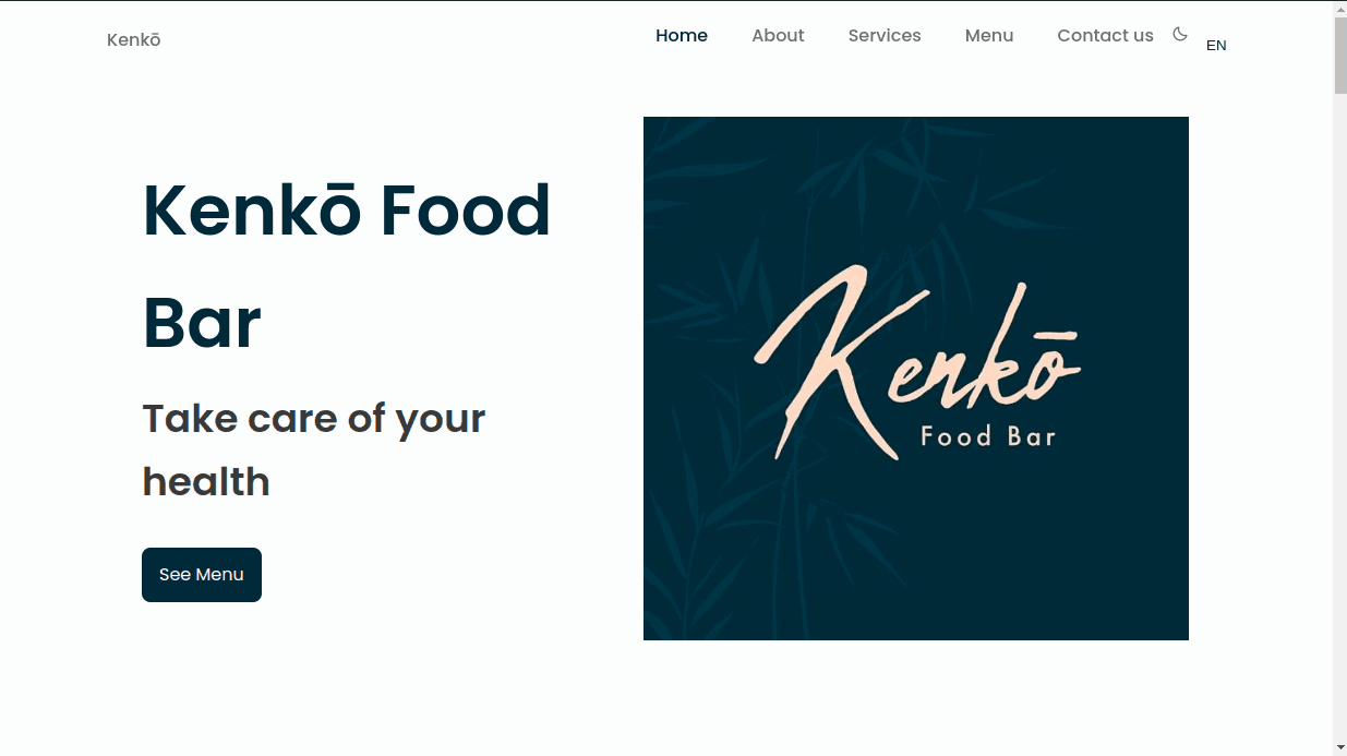 Kenko Food Bar · aperçu du projet